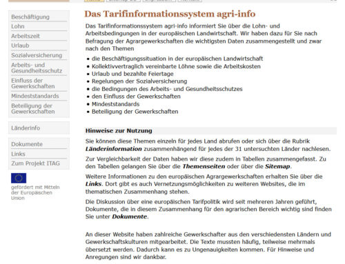 Internetgestütztes Tarifinformationssystem Agrar (ITAG)